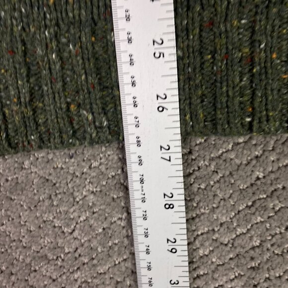 Eddie Bauer Sweater Men's Medium Green Speckled Shoulder Patches Wool Cotton - Picture 11 of 11